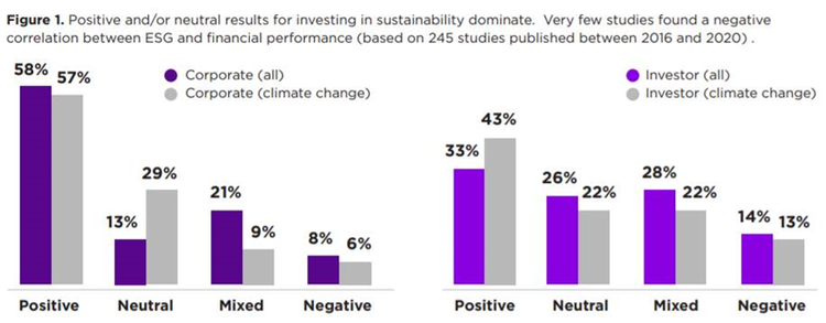 Positive and/or neutral results for investing in sustainability dominate