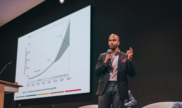 Shanu Mathew presenting at Grid Awakens conference