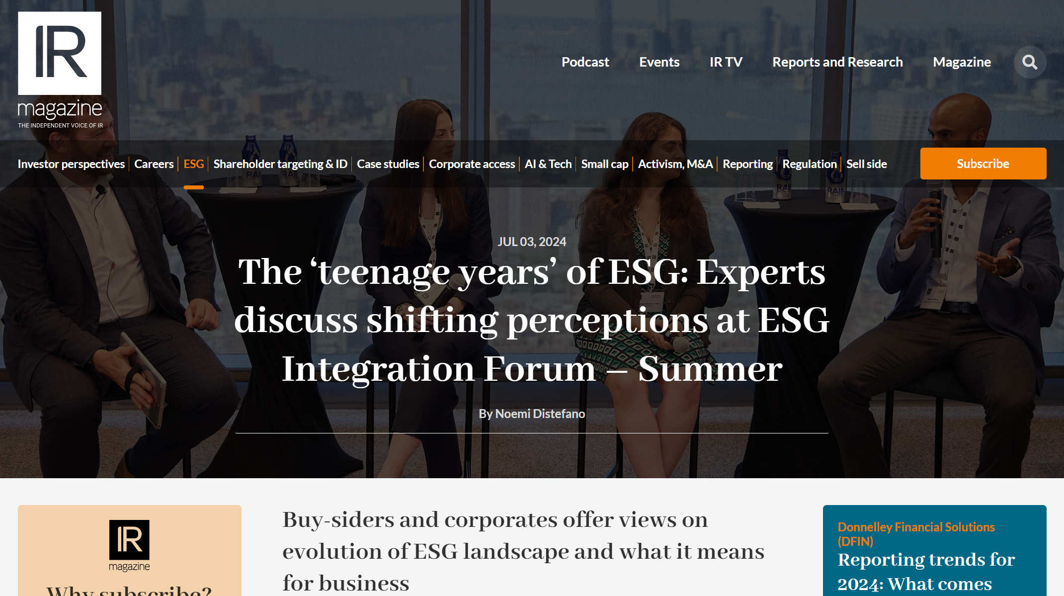 IR Magazine Feature Article